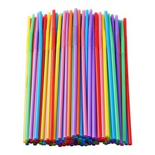 Cvndkn 100 Pcs Colorful Plastic Long Flexible Straws.0.23Diameter And 10.2Long
