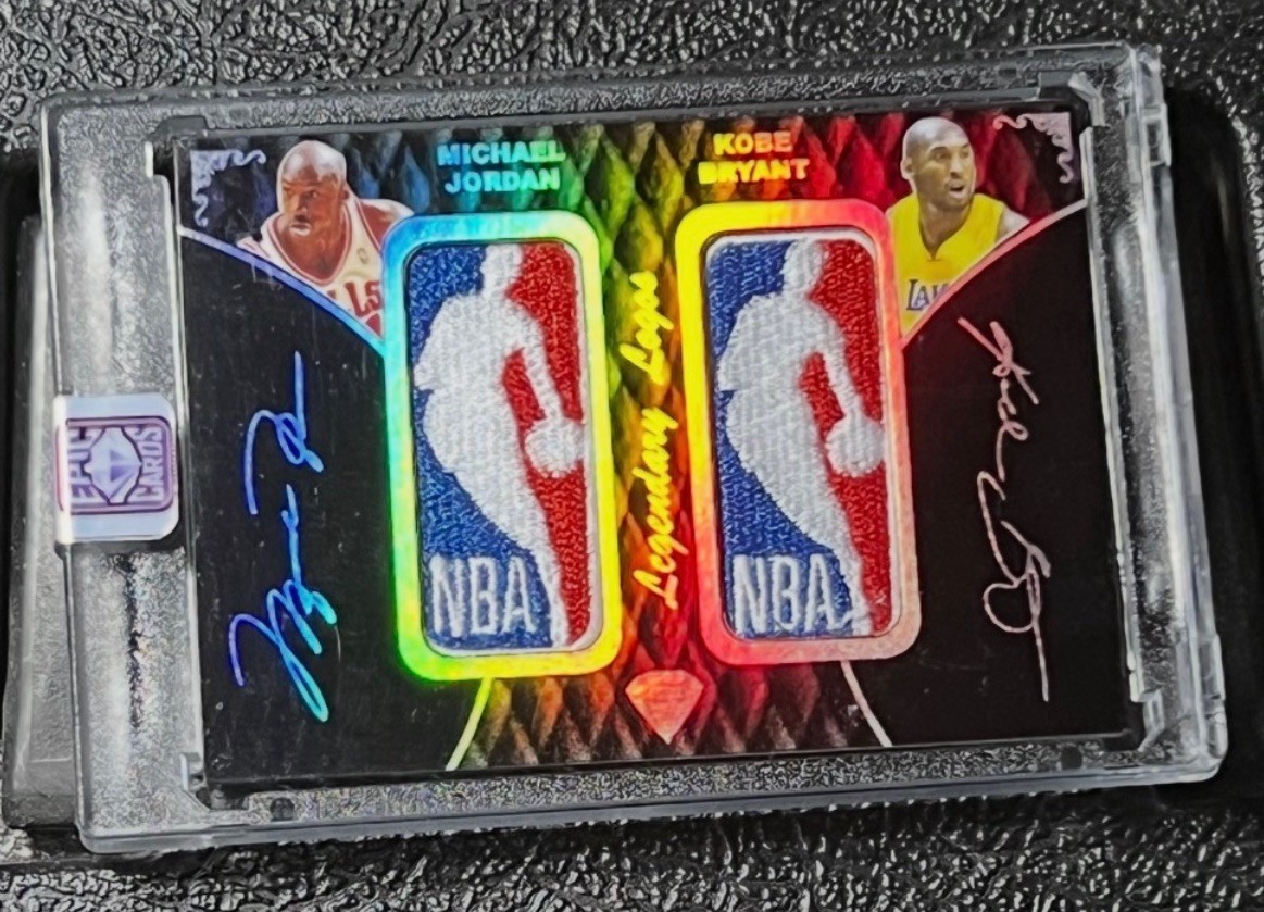 Epic Cards Legendary Logos Michael Jordan Kobe Bryant Dual Auto NBA Logo Patch view 5