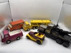 Vintage Lot of 5 Tonka Vehicles (car Carrier, Truck, Roadster, Tow Truck, Van)