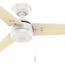 Hunter Fan 44 in Casual Fresh White Outdoor Ceiling Fan with Pull Chain 3 Blade