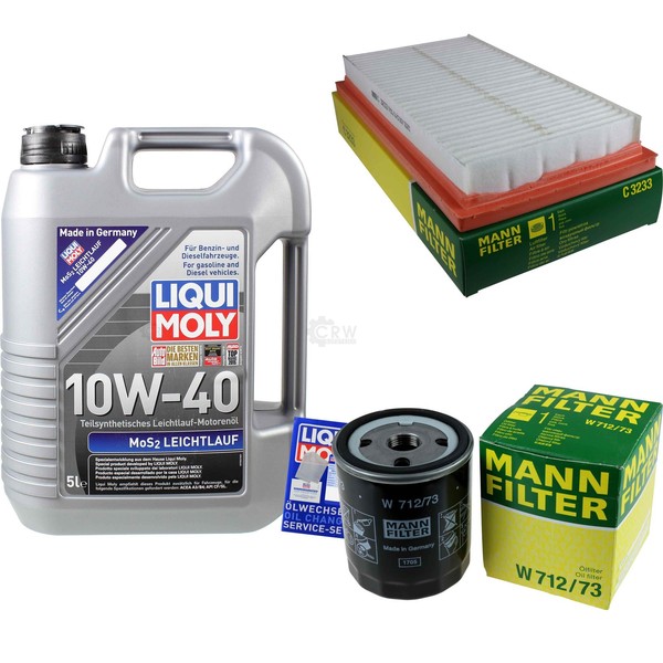 Mann Inspektionspaket 5L Liqui Moly 10W-40 FüR Mazda 6 Kombi 2.0 MZR 1.8-image
