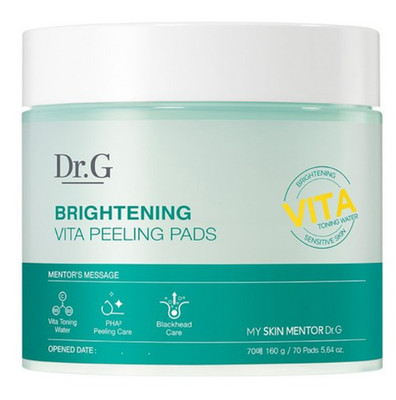 Dr.G Brightening Vita Peeling Pad 160g, 70 Sheets, Moisture Hydrating Elastics
