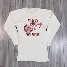 True Vintage Red Wings jersey Heavy Cotton sweatshirt Men's S 1950s 40s 
