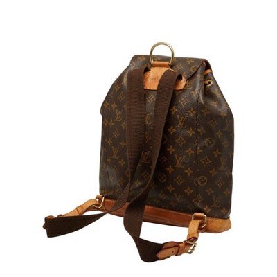 LOUIS VUITTON Backpack Monogram Montsouris GM M51135 Brown PVC Leather Authentic