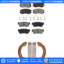 Front Rear Semi-Metallic Brake Pads And Parking Shoe Kit For Hyundai Elantra Kia