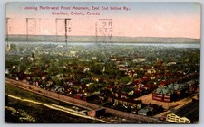 Vintage Hamilton Ontario Canada City View Postcard 1929 East End Incline Ry C296