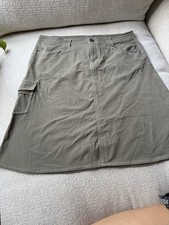 K&Uuml;HL Women's Cargo Skirt Size 12 Gray Knee Length Zip Pockets Nylon/Spandex
