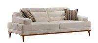 WeißEs Stoffsofa 3-Sitzer Modernes Design