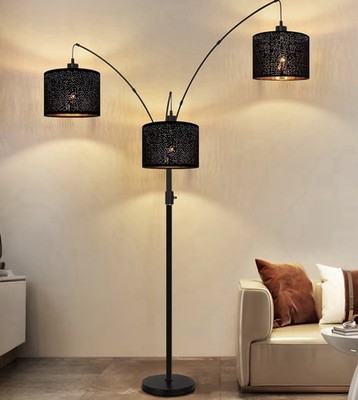 Dimmable Floor Lamp 3-Light Arc Floor Lamps for Living Room Modern Tall Standing