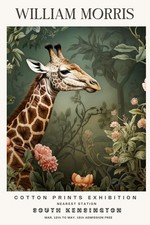 William Morris Giraffe Botanical Cotton Exhibition Prints Wall Art Poster Print