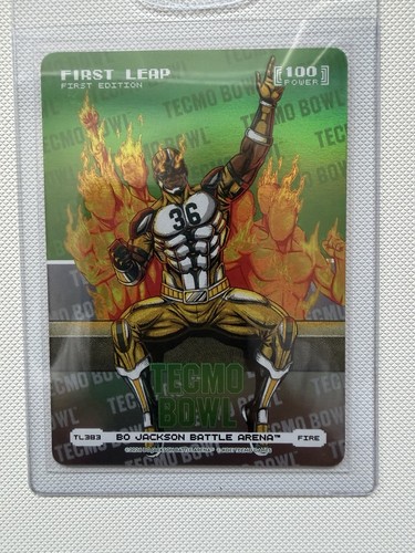 First Leap Bo Jackson Battle Arena Tecmo Bowl Logofoil LeRoy Butler TL383 Fire