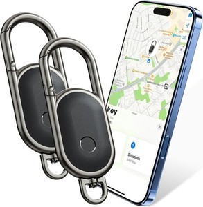 Keychain Air Tracker Tags-2 Pack, Bluetooth Tag Works with Apple Find My APP iOS