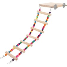Colorful Wooden Bird Ladder Toy Pet Step Ladder for Parrot and Budgie Play