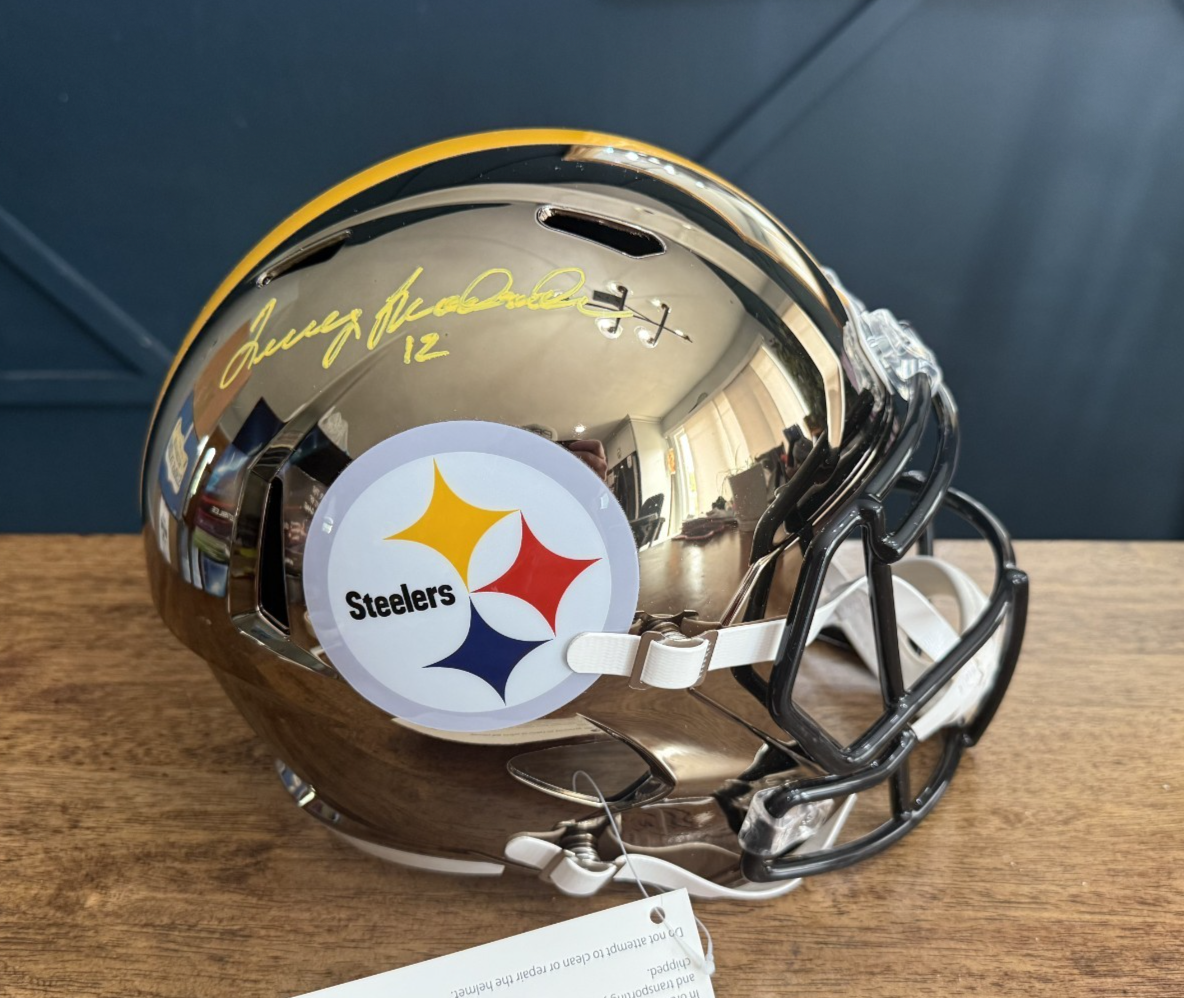 Terry Bradshaw Autographed Signed Pittsburgh Steelers Chrome Full-Size Helmet - BAS COA 