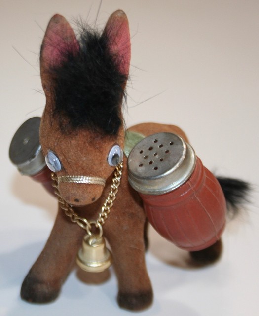 Vintage Burro Donkey Carrying Salt and Pepper Shaker Baskets eBay