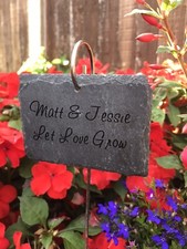 Personalised Slate Plaque And Hook, Garden Gift, Unique Garden Sign, Plant Sign