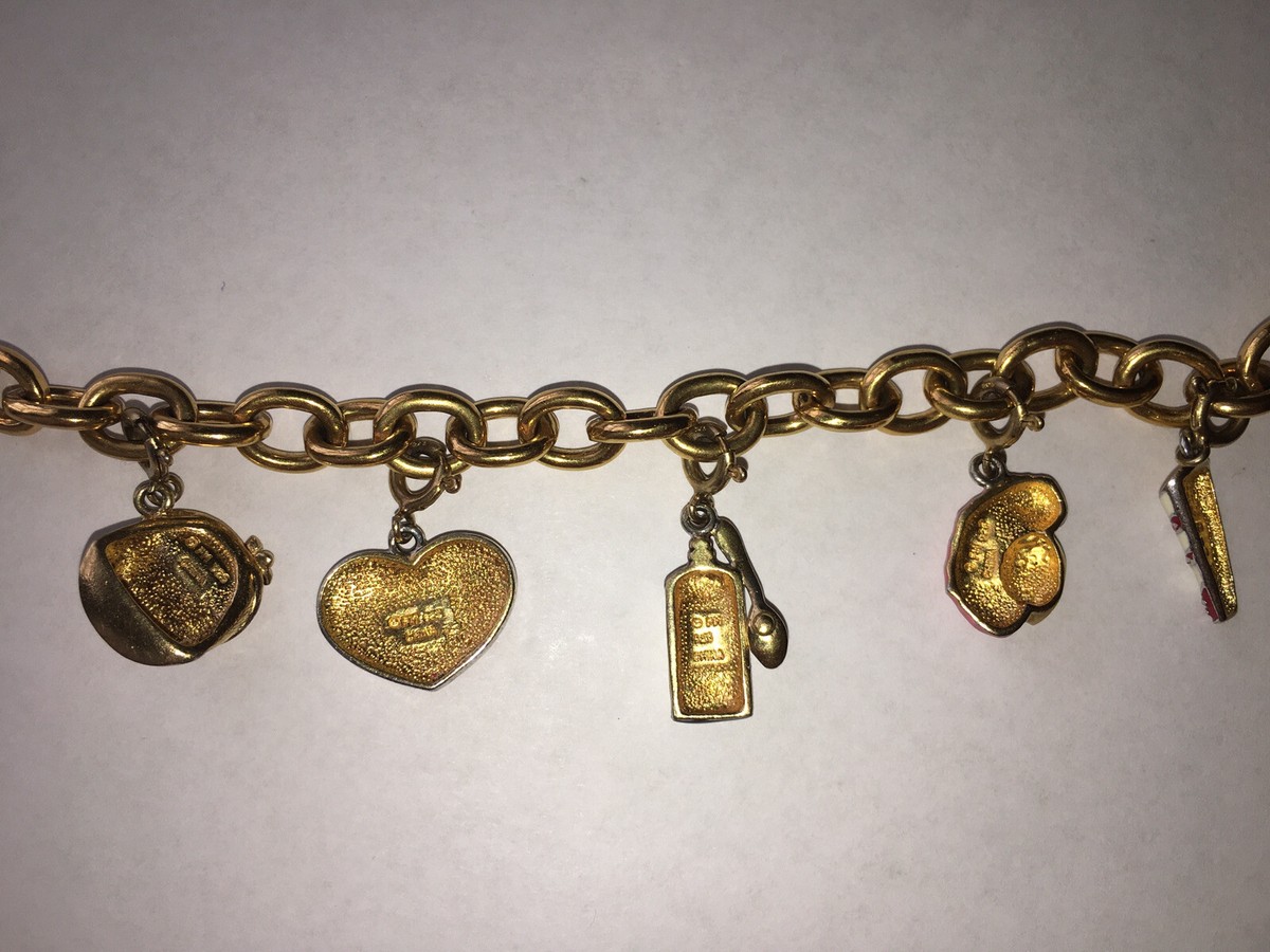 Vintage Franklin Mint I Love Lucy Charm Link Bracelet 24k Gold