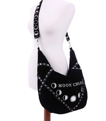 Gothic Wicca Pagan Magie Tasche Umhängetasche Hobo Style Mond Restyle