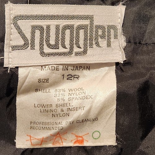 Snuggler Ski Snow Pants Black Made In Japan Wool - 12R - Picture 9 of 9