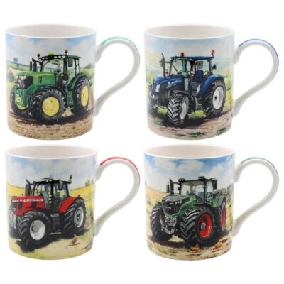 LESSER & PAVEY Taza China Fina Motivo Tractor - En Caja - 4 Diseños Regalo NUEVO