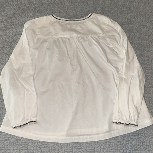 Girls Wheat Danish Boutique Long Sleeve Embroidered Birds 10 12 Blouse Top Shirt - Picture 3 of 4