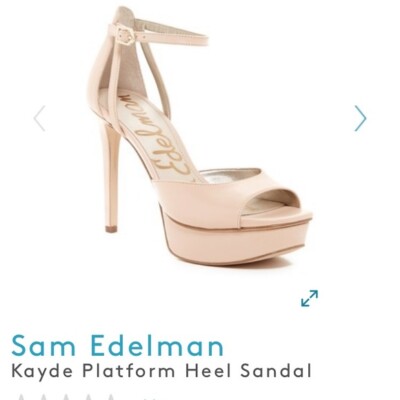 SAM EDELMAN $120 WB Kyde nude leather 