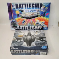 Lot of 2 Battleship Classic and Battleship Outer Space Hasbro Family Games