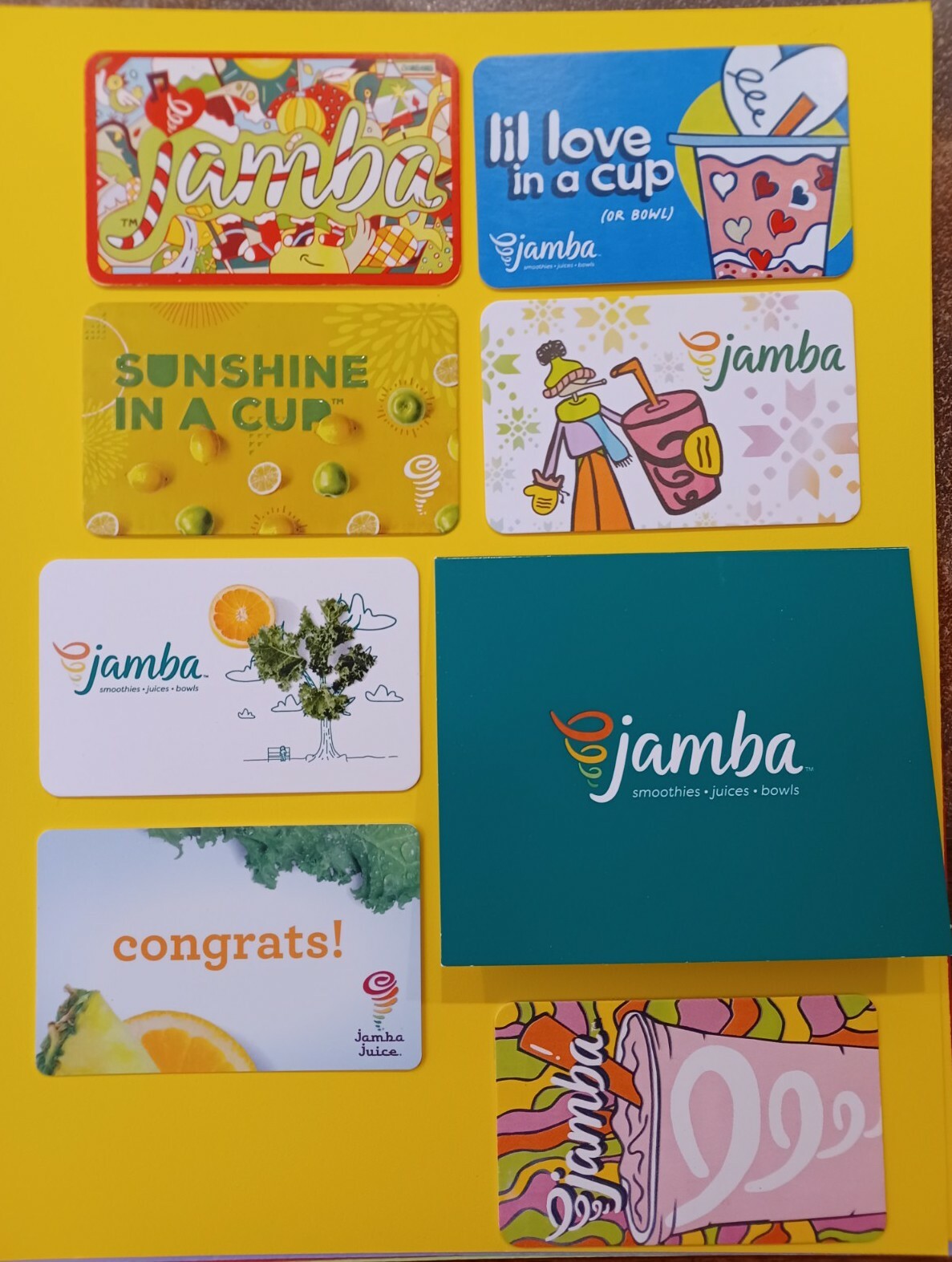 Jamba Juice 7 New Cards & Holder~ Great Price~ No Value | Ebay