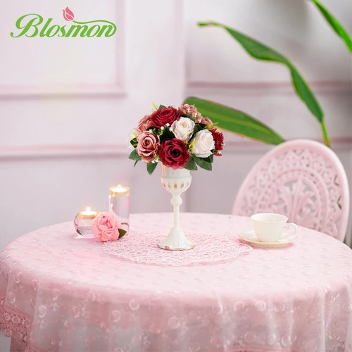 2Pcs Wedding Dining Table Flower Centerpiece Artificial Rose Red White New - 第 5/7 張圖片