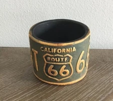 Route 66 California Candle Holder/Planter Rustic/Distressed Table Top  3”x3.5