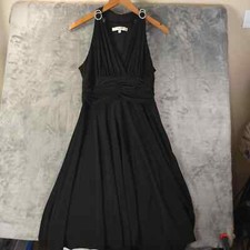 Evan Picone Womens 8 Black Ruched Backless Mini Dress Elegant Eventwear Cocktail