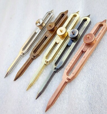Lot of 5 Brass Drafting Tool Proportional Divider Compass Scientific Instrument