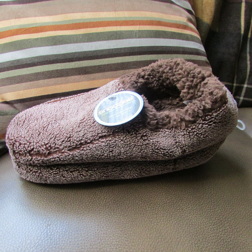 Snoozies Mens Two Tone brown Fleece Lined comfort warmth SlippersXL SZ
