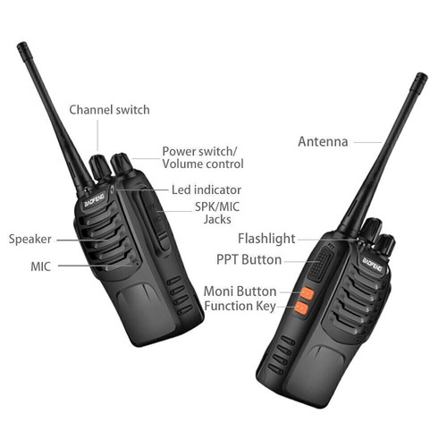 4 x Baofeng Walkie Talkies Long Range Two Way Radio UHF 16CH with Headsets UK - Picture 7 of 12
