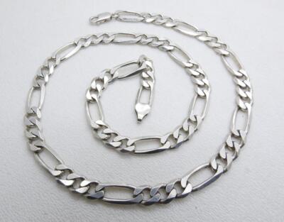 20 Inch 925 Italy Figaro Chain Sterling Silver 925 Figaro Link