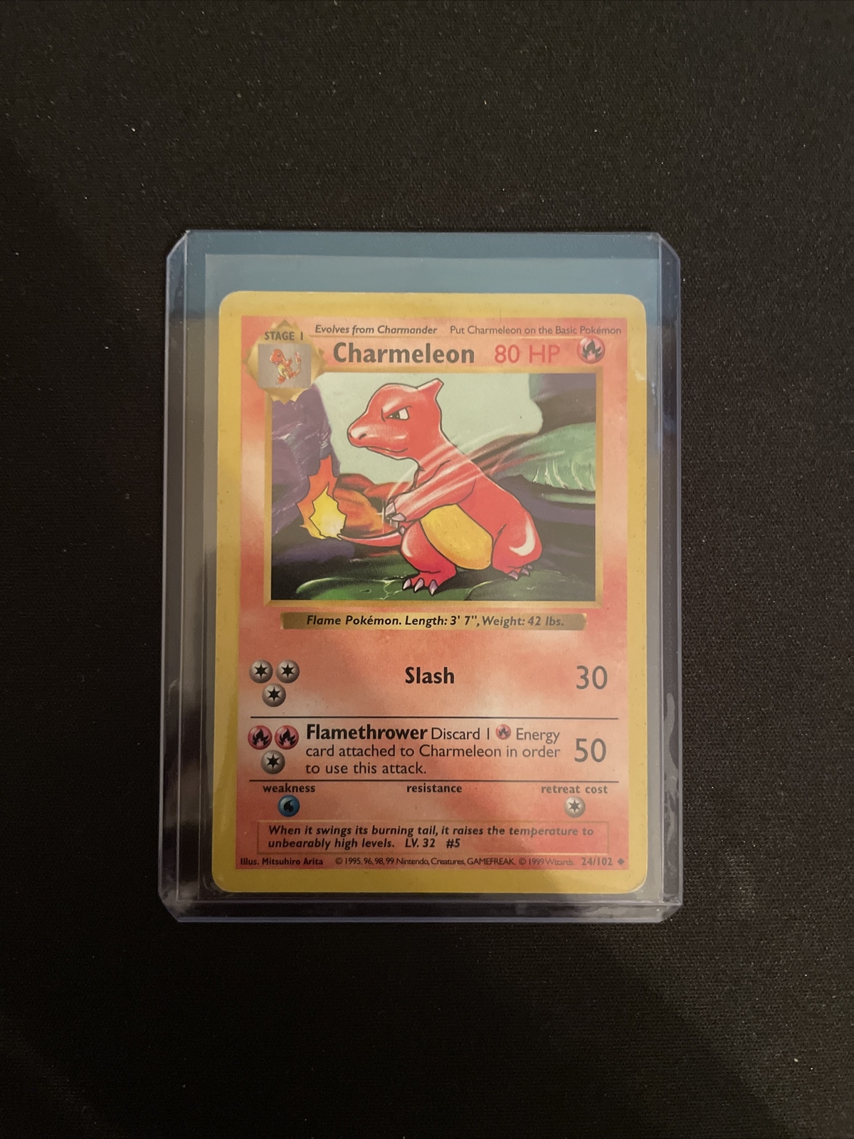 Mavin | 1995 1st edition stage one Charmeleon #24/102 Pokemon card, rare,  near mint