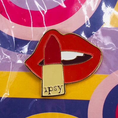 Destination IPSY Red Luscious Lipstick Lips Enamel Advertising Event Lapel Pin
