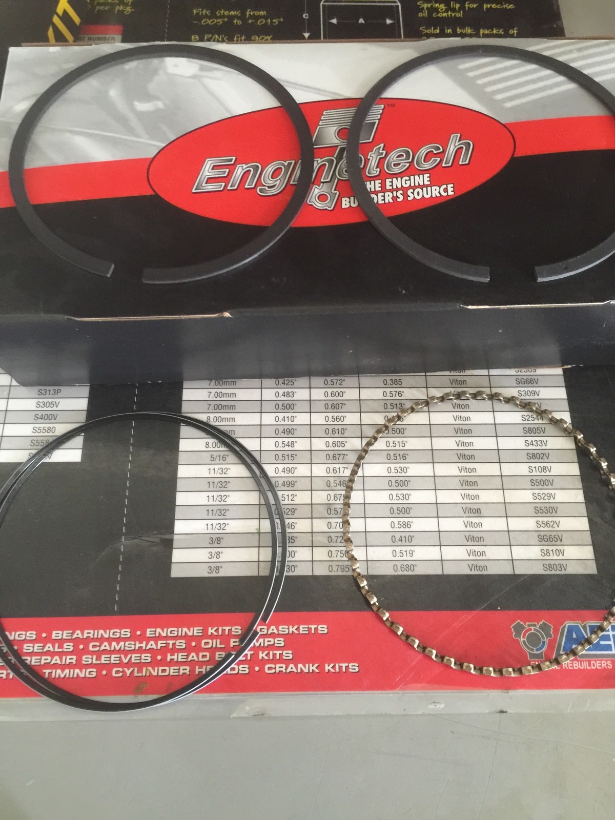 Big Block Moly Piston Rings BBC 7.4 1996-2000 5/64 5/64 3/16 Shallow ...