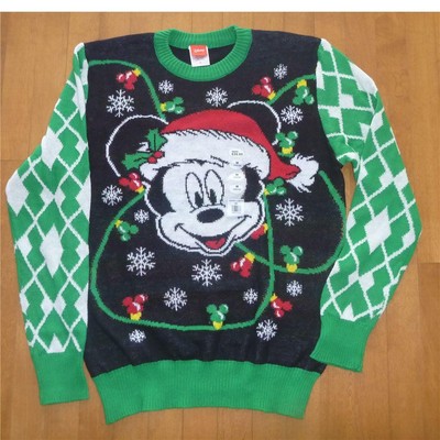 Men Disney MICKEY MOUSE Christmas Lights Ugly Christmas Sweater Sz M L XL NWT | eBay