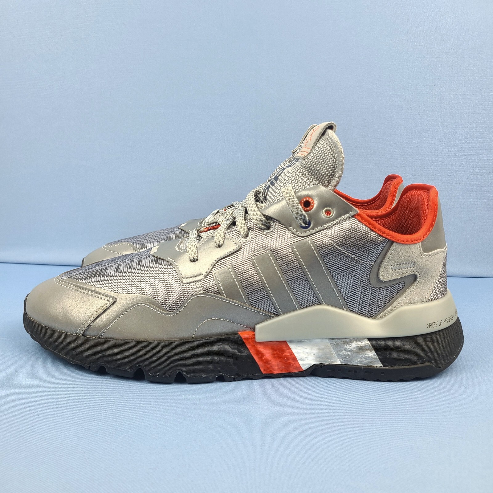 Adidas Running Shoes Mens Size 13.5 Nite Jogger Silver Metallic Boost FV3787-image