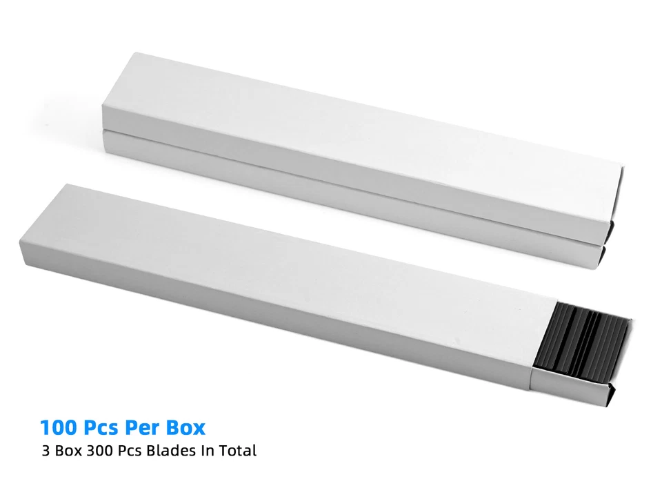 300PCS Double Edged for Safety Glass Scraper 600 Edge Plastic Blades Razor Clean - Image 3 of 4