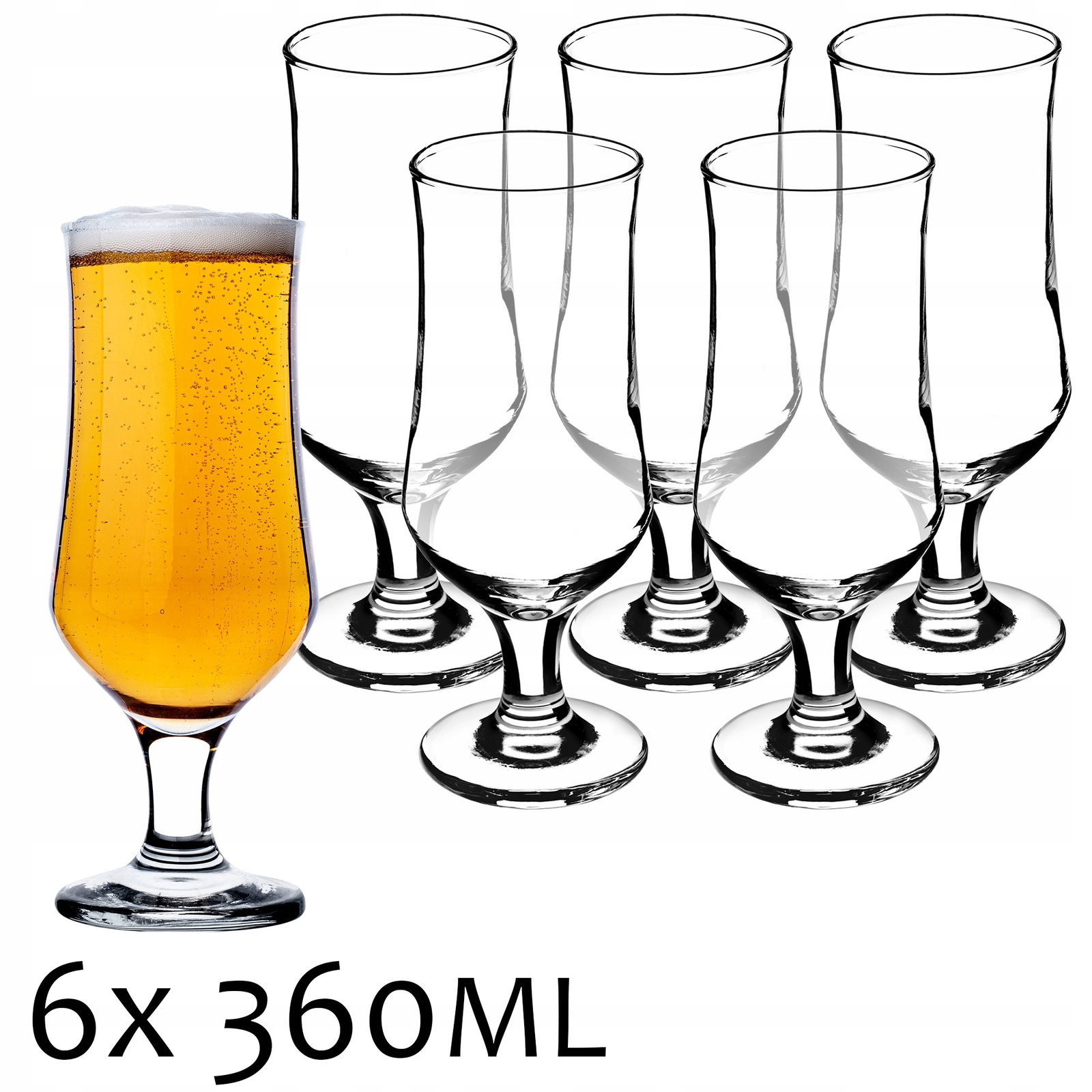 H&H 6er-Set Biergläser - Weizengläser 330ml Für Perfektes Bier