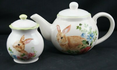 NWT Grace Fine Ceramics Rabbit Sugar Tea Pot | eBay