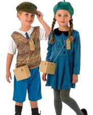 Child World War 1940s Wartime Fancy Dress Costume Kids 40's Historical WW2