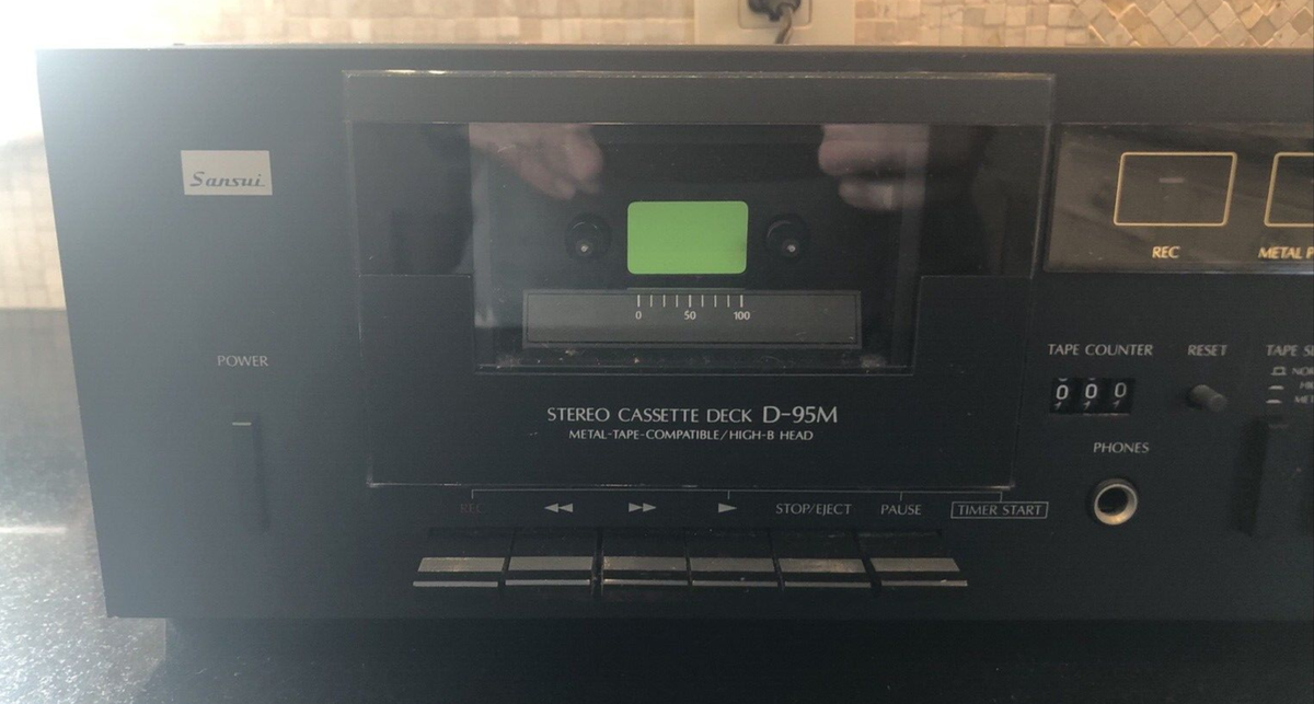 Sansui D-95M Stereo 2 Head Cassette Deck Metal Tape Serviced New
