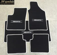 Autoteppich Fußmatten Set für Fiat 500 C Abarth ab2009 schwarz weiss 5tlg Velour