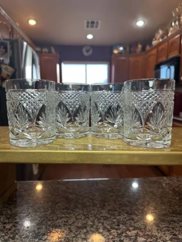 Cristal DArques Luminarc Antique Clear Crystal Mugs Set Of 4 Elegant Art Deco