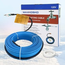 Pipe Heat Cable for Pipe Freeze Protection 40Ft. 120V Self Regulating