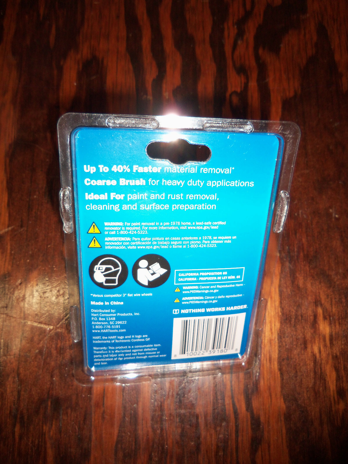 HART 3" COARSE WIRE WHEEL BRUSH 1/4" Hex Heavy Duty Brand New in Package