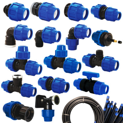 PP-Fitting Verschraubung PE-Rohr PN16 Trinkwasser DVGW Verbinder 20 25 32 40 50